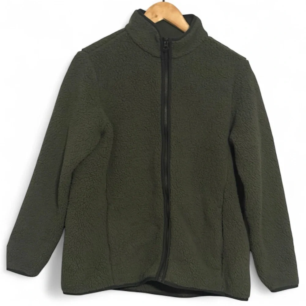 Women’s Land End fleece‎ jacket size Large Petite-forest green - Picture 2 of 4